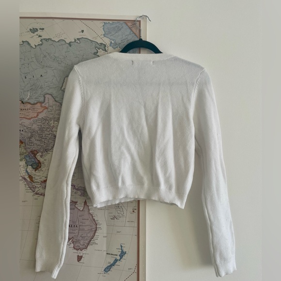 White Lace-Up Sexy Sweater - Picture 2 of 2